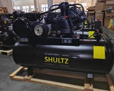 SHULTZ industrielle luftkompressorer sendt i full containerlast til Sør-Ameri...